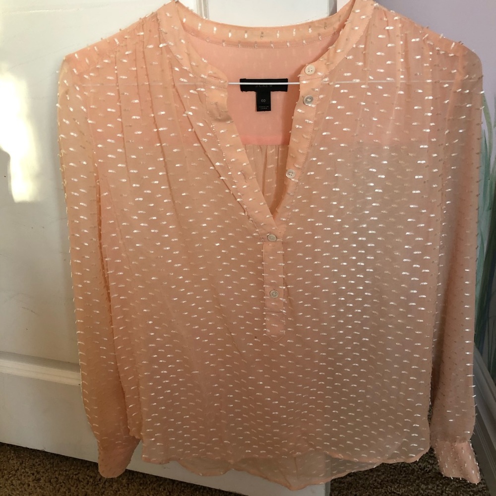 JCrew Sheer Salmon Button Down Top